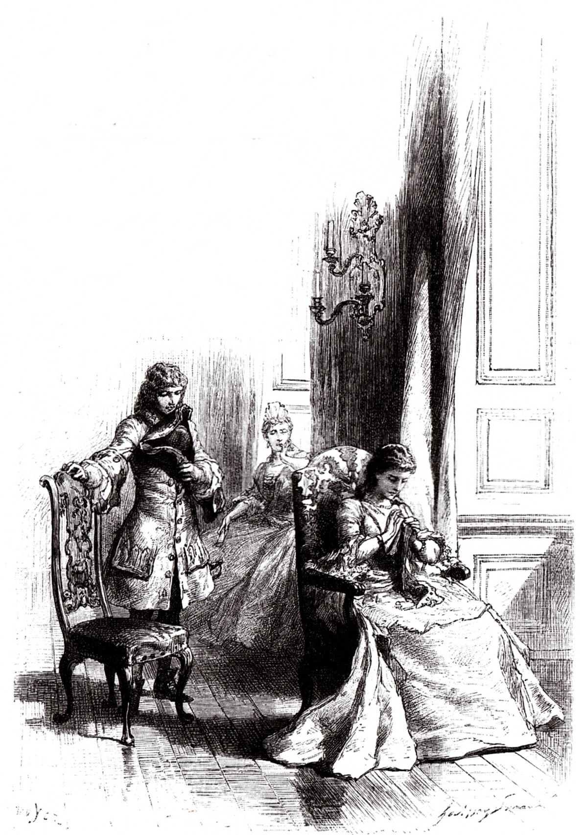 Walter Scott, Die Braut von Lammermoor, alte Illustration