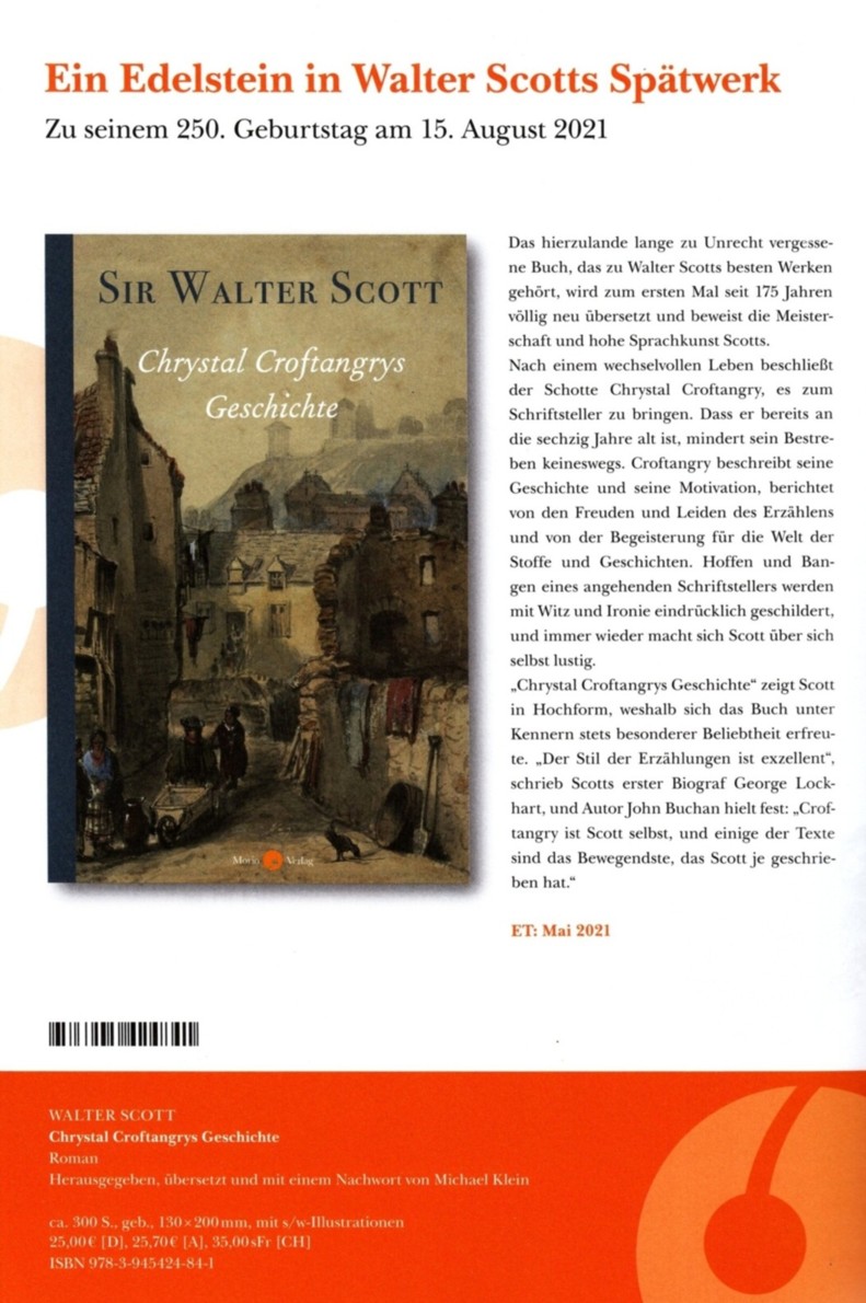 Walter Scott, Chrystal Croftangrys Geschichte, Verlagsvorschauseite 1