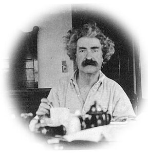 Samuel Clemens alias Mark Twain beim Frühstück